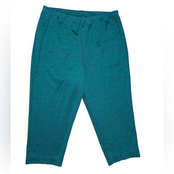 Vintage Blue Matching Blazer Set High Rise Blue Capri Pants Ankle Pants Stretch - Picture 2 of 13